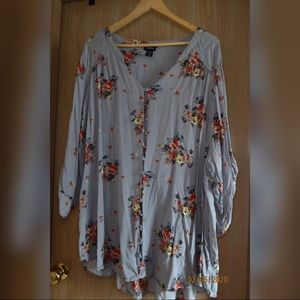 Flower button blouse